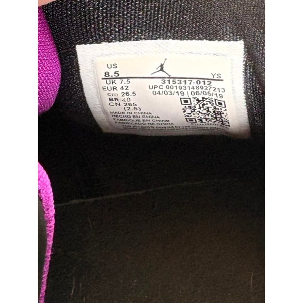 Nike Air Jordan B'Loyal Black Hyper Violet Men's Size 8.5 Sneakers 315317-012 - Picture 8 of 8